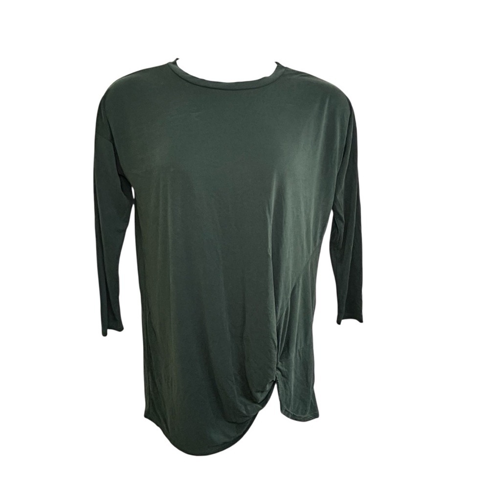 JODIFL Women’s Shirt Long Sleeves Dark Green Casual Oversized Travel Sz Small